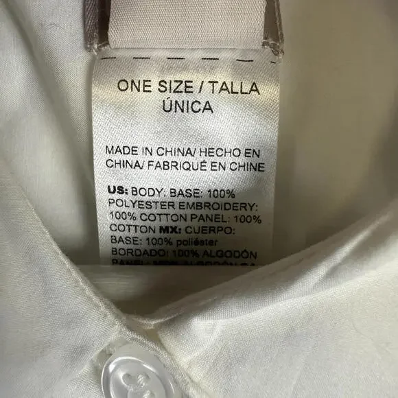 Chicos Women's Size One Size White Lace Detail Button Down 3/4 Sleeve Duster - Picture 3 of 9